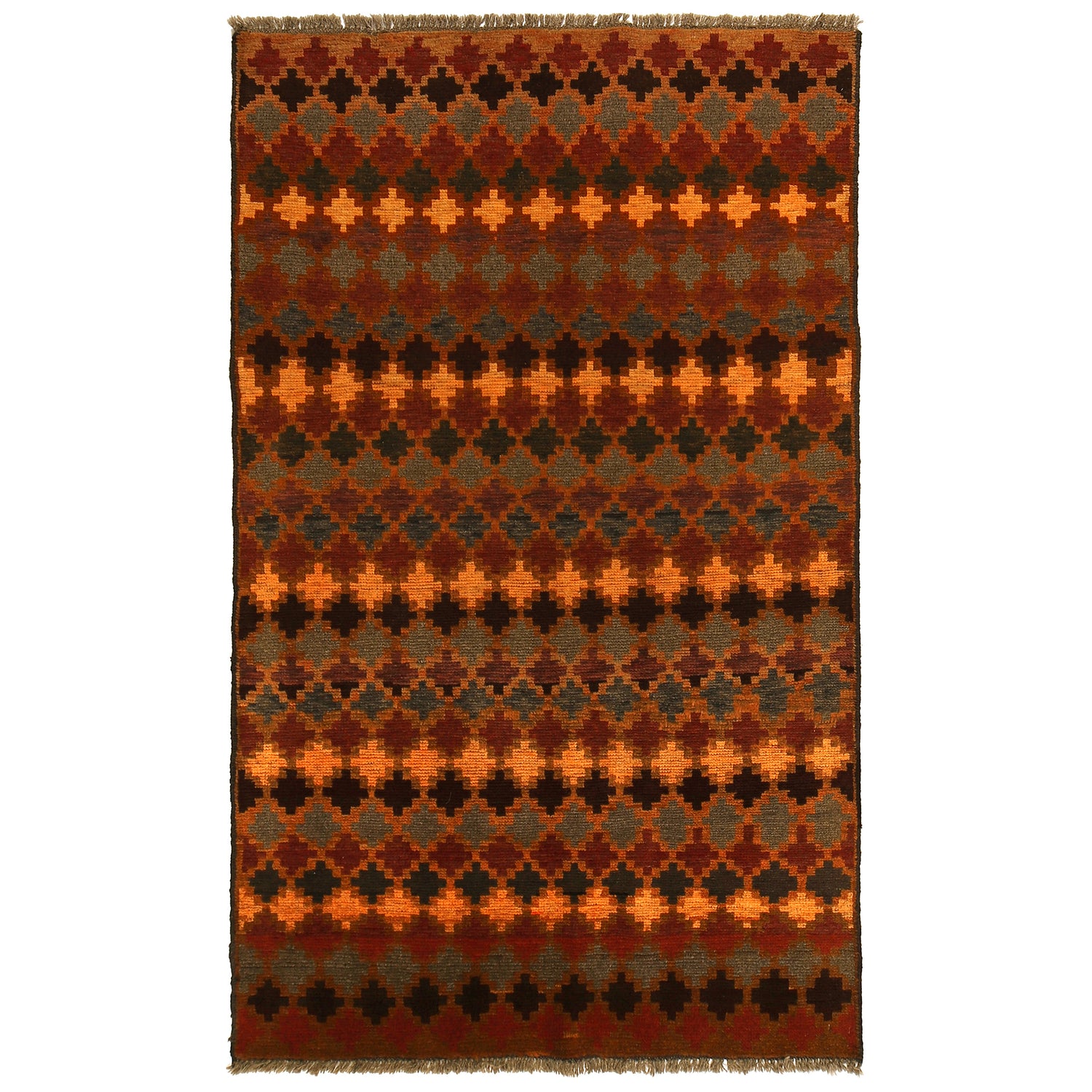 Baluchi Rug Handmade Multi Geometric 4x6 ft