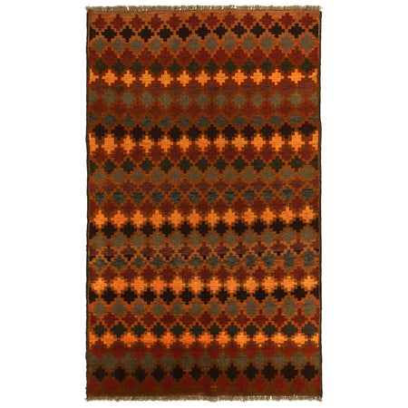 Baluchi Rug Handmade Multi Geometric 4x6 ft