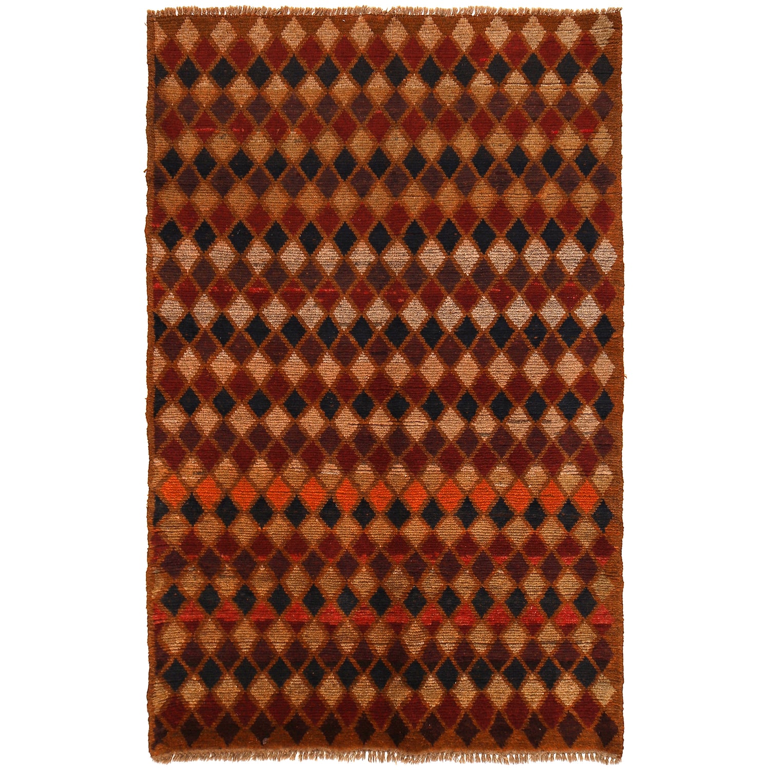 Baluchi Rug Handmade Orange Geometric 4x6 ft