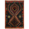 Baluchi Rug Handmade Black Geometric 4x6 ft