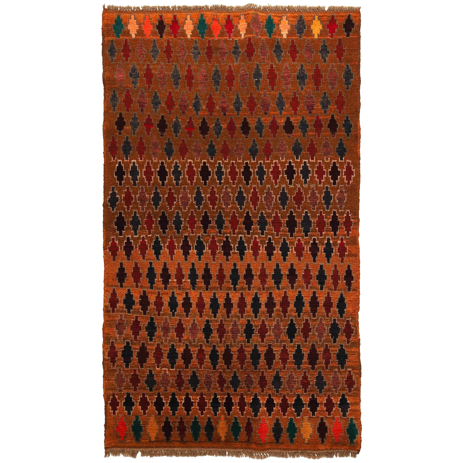 Baluchi Rug Handmade Orange Geometric 4x6 ft