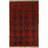 Baluchi Rug Handmade Red Geometric 4x6 ft