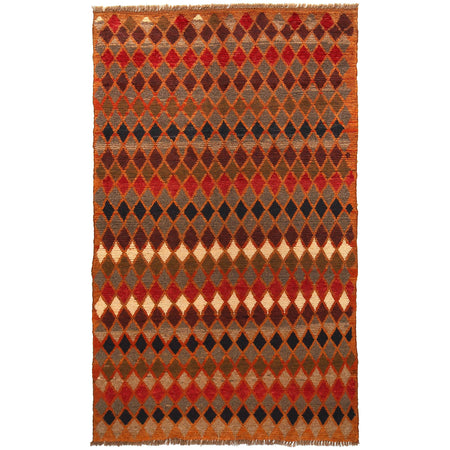 Baluchi Rug Handmade Orange Geometric 4x6 ft