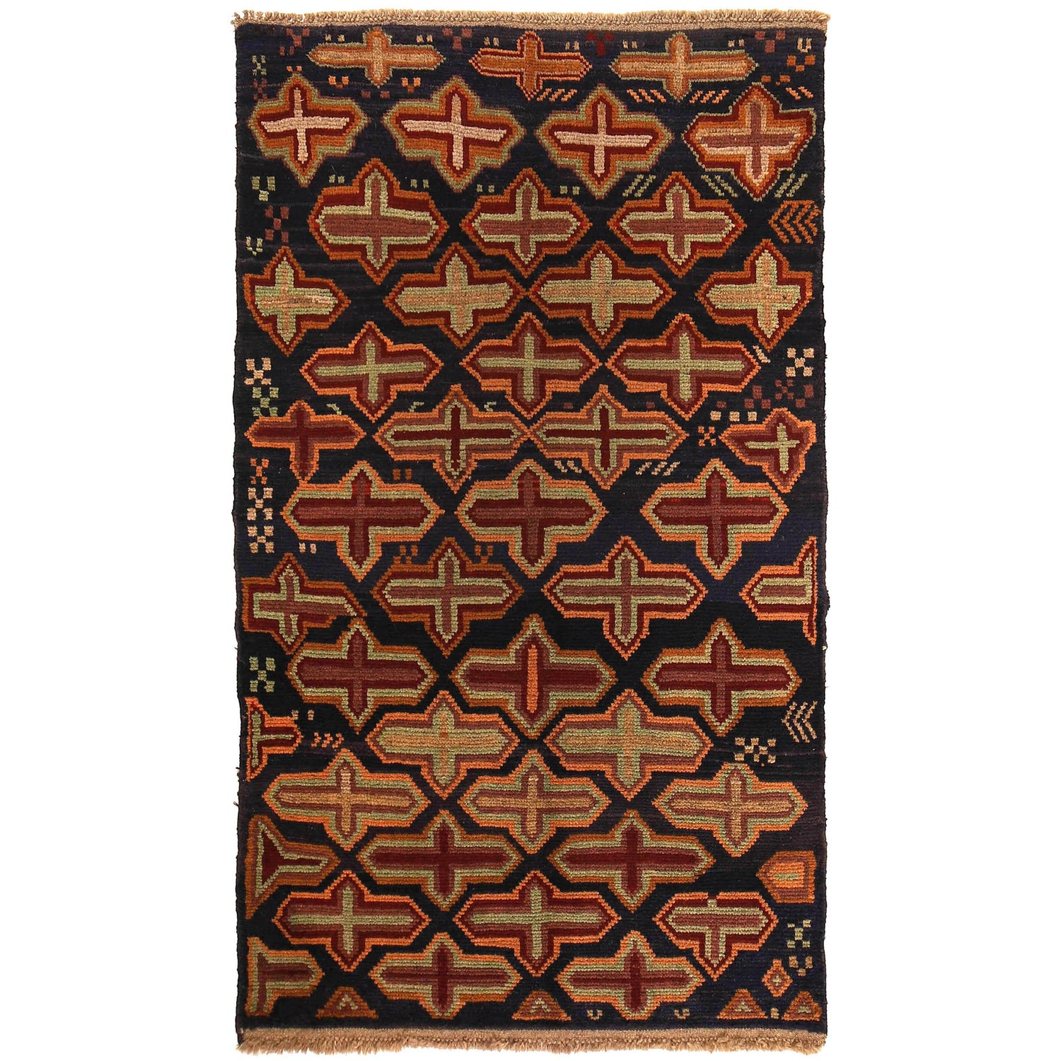 Baluchi Rug Handmade Multi Geometric 4x6 ft
