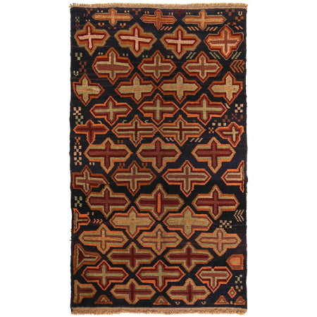 Baluchi Rug Handmade Multi Geometric 4x6 ft