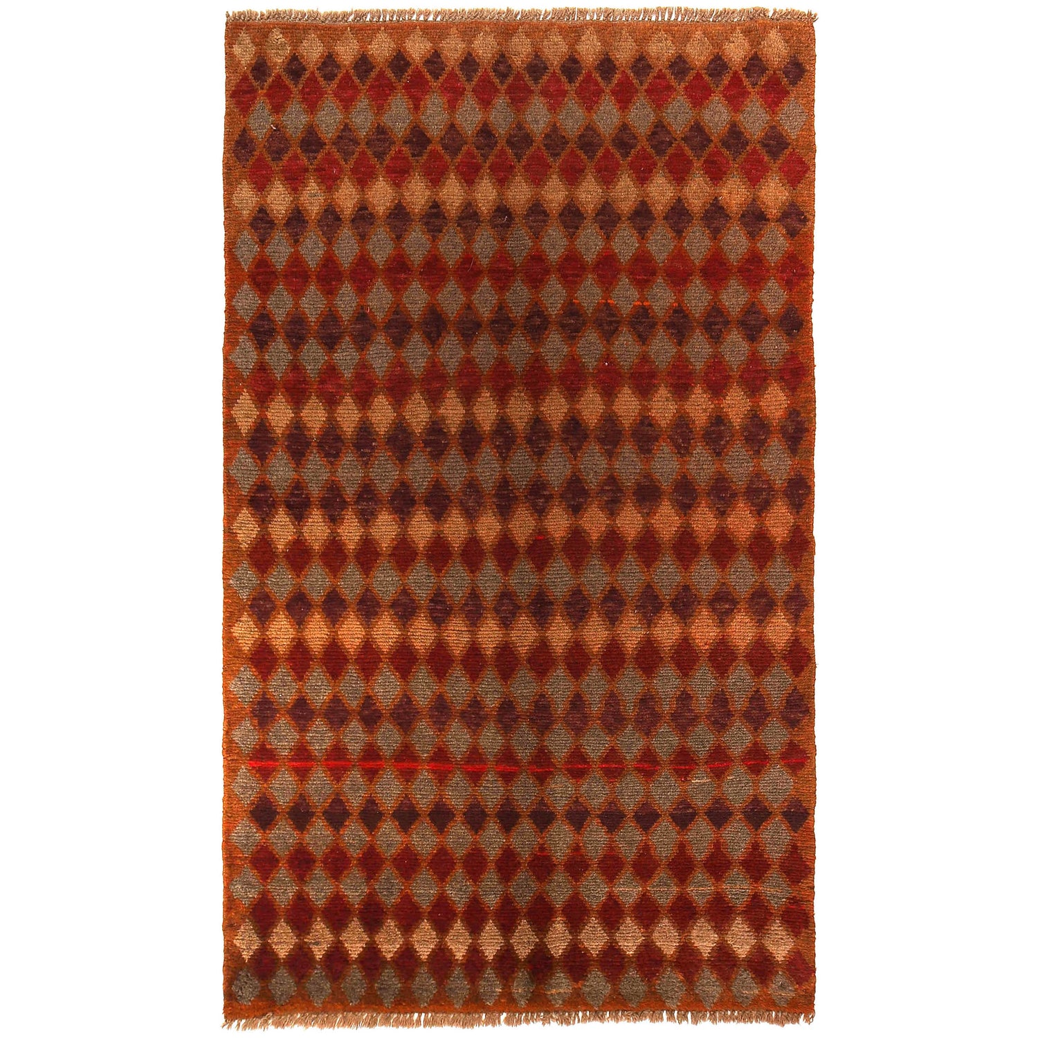 Baluchi Rug Handmade Orange Geometric 4x6 ft