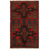 Baluchi Rug Handmade Red Floral 4x6 ft