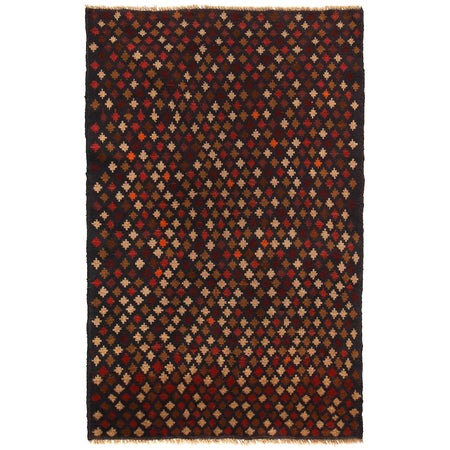 Baluchi Rug Handmade Multi Geometric 4x6 ft