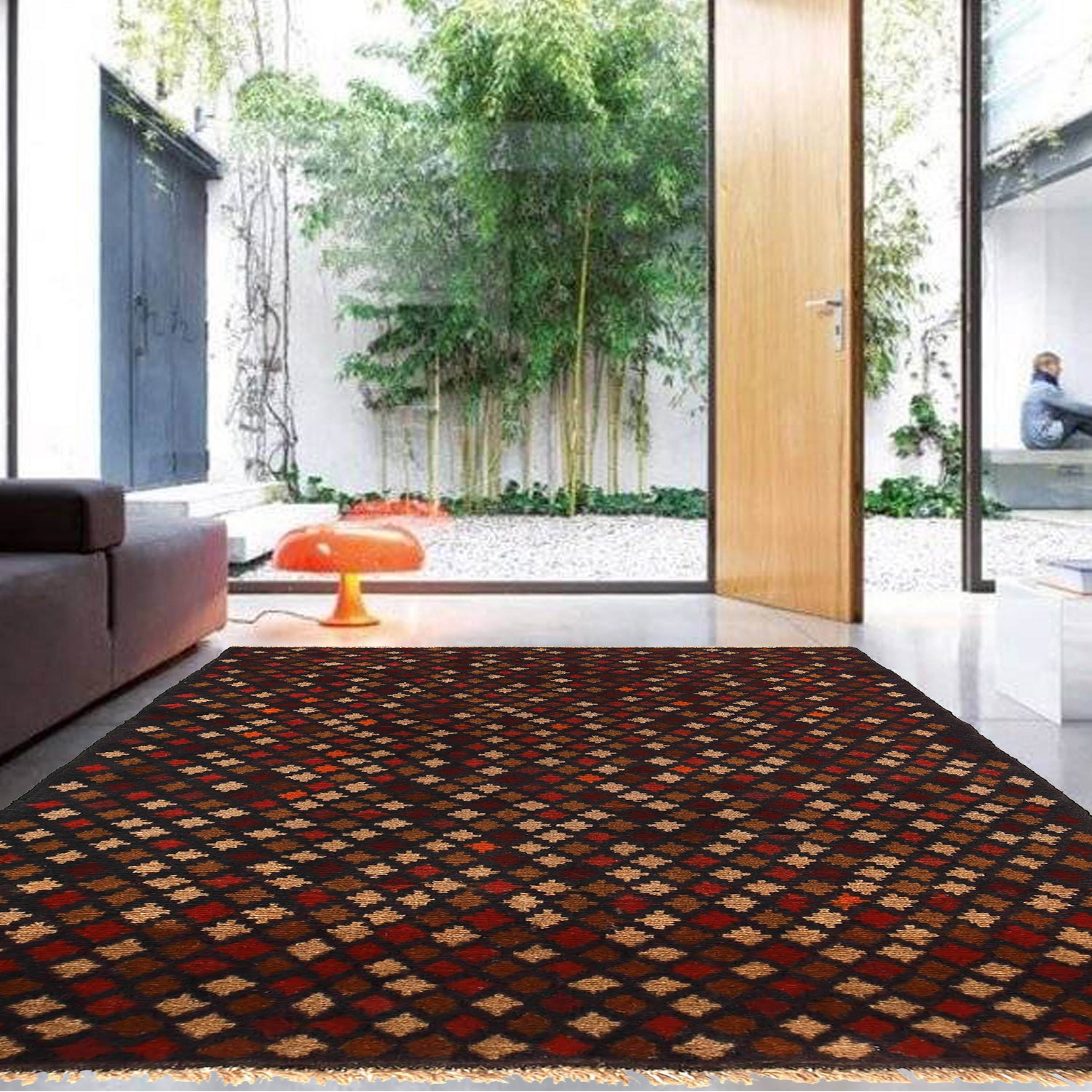 Baluchi Rug Handmade Multi Geometric 4x6 ft