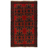 Baluchi Rug Handmade Red Floral 4x6 ft