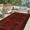 Baluchi Rug Handmade Red Floral 4x6 ft