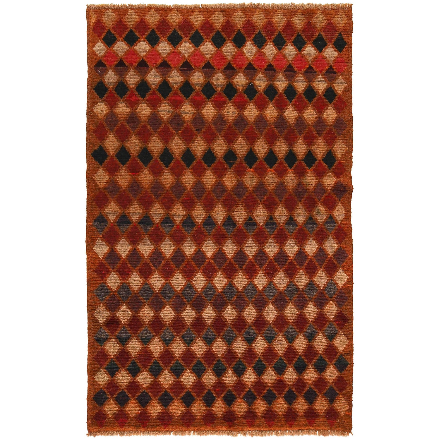 Baluchi Rug Handmade Orange Geometric 4x6 ft