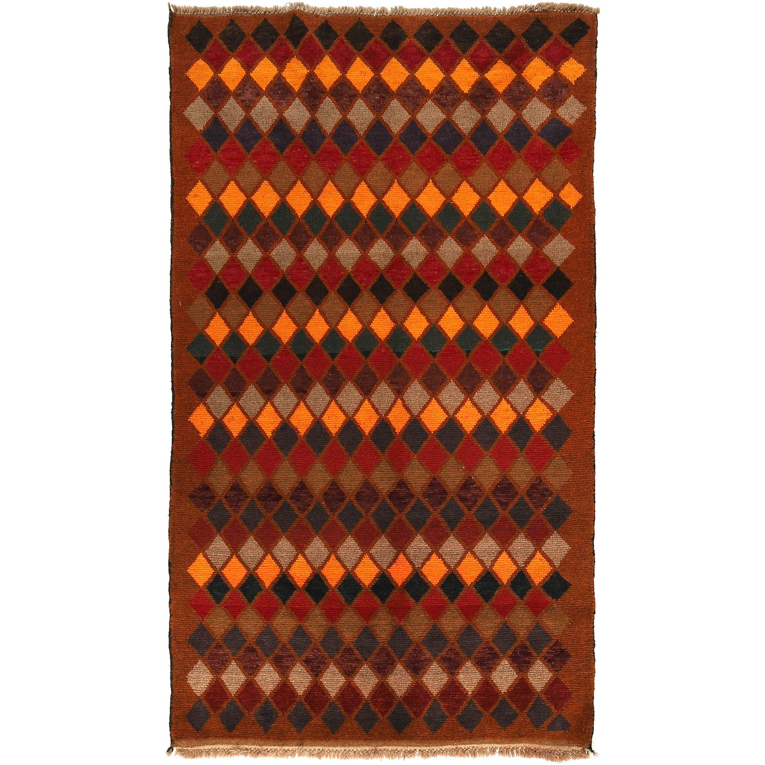 Baluchi Rug Handmade Light Brown Geometric 4x6 ft