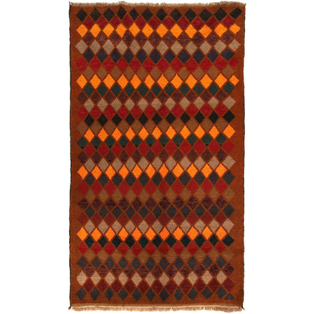 Baluchi Rug Handmade Light Brown Geometric 4x6 ft