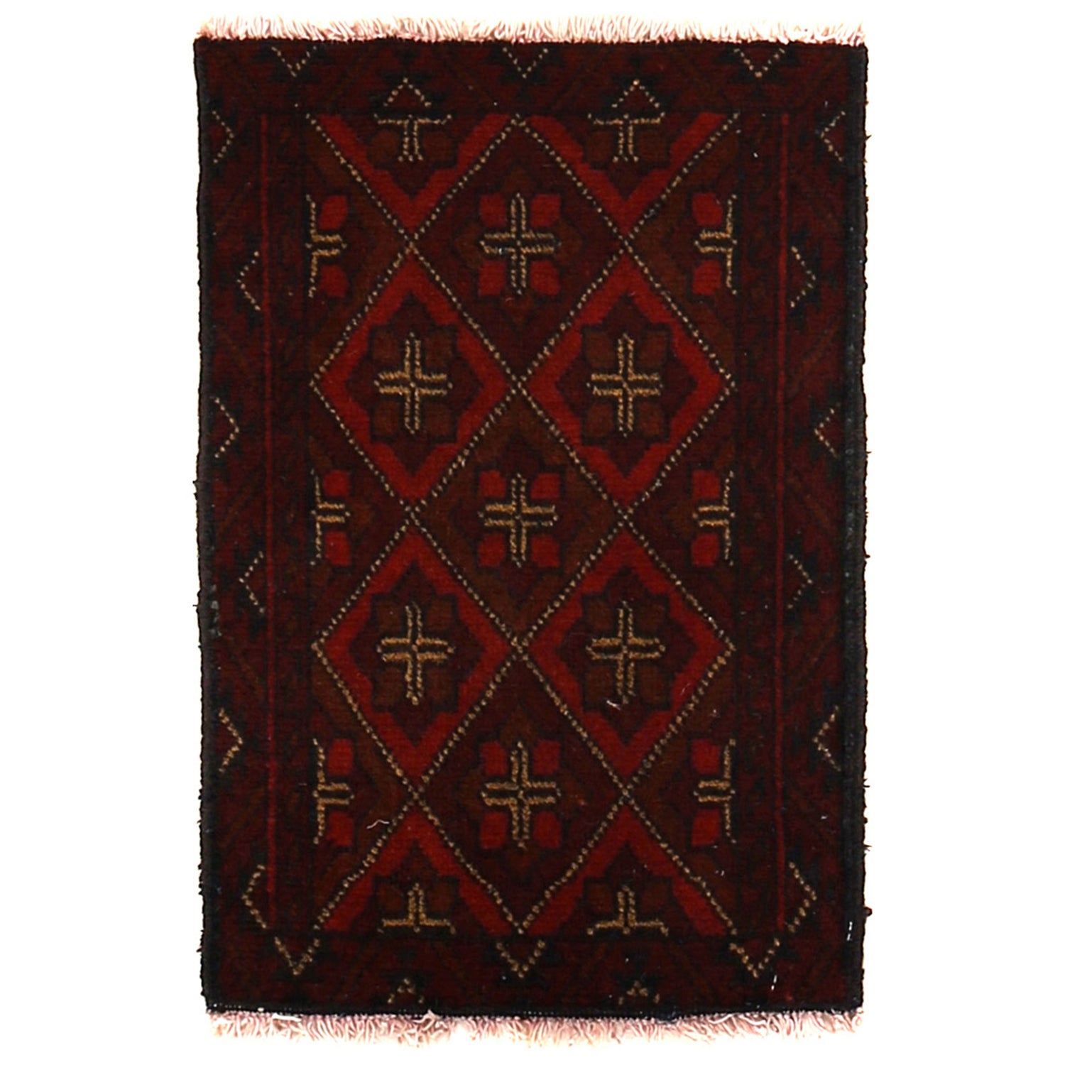 Handmade Wool Doormat Red Floral