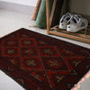 Handmade Wool Doormat Red Floral