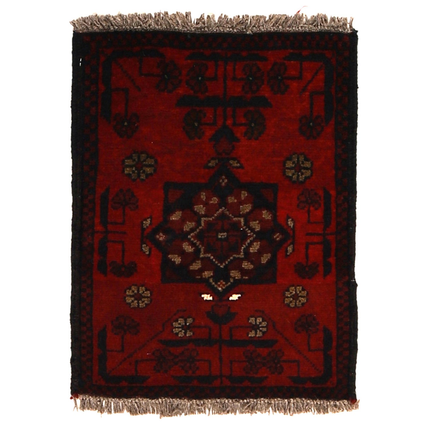Handmade Wool Doormat Red Floral