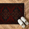 Handmade Wool Doormat Red Floral