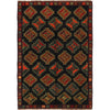 Baluchi Rug Handmade Black Geometric 4x6 ft