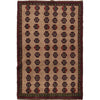 Baluchi Rug Handmade Tan Geometric 4x6 ft