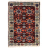 Handmade Wool Doormat Red Geometric