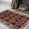 Handmade Wool Doormat Red Geometric