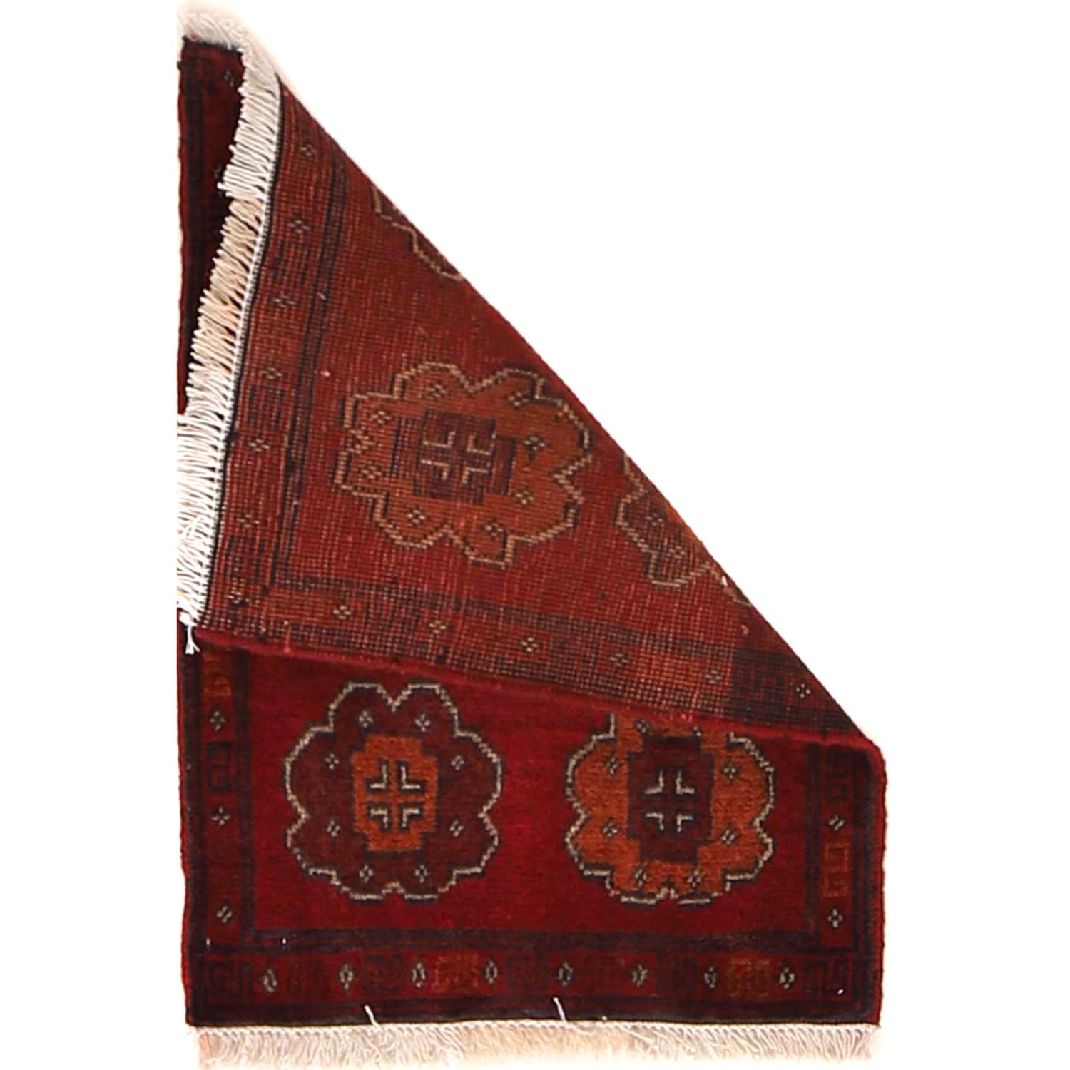 Handmade Wool Doormat Red Geometric