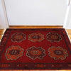 Handmade Wool Doormat Red Geometric