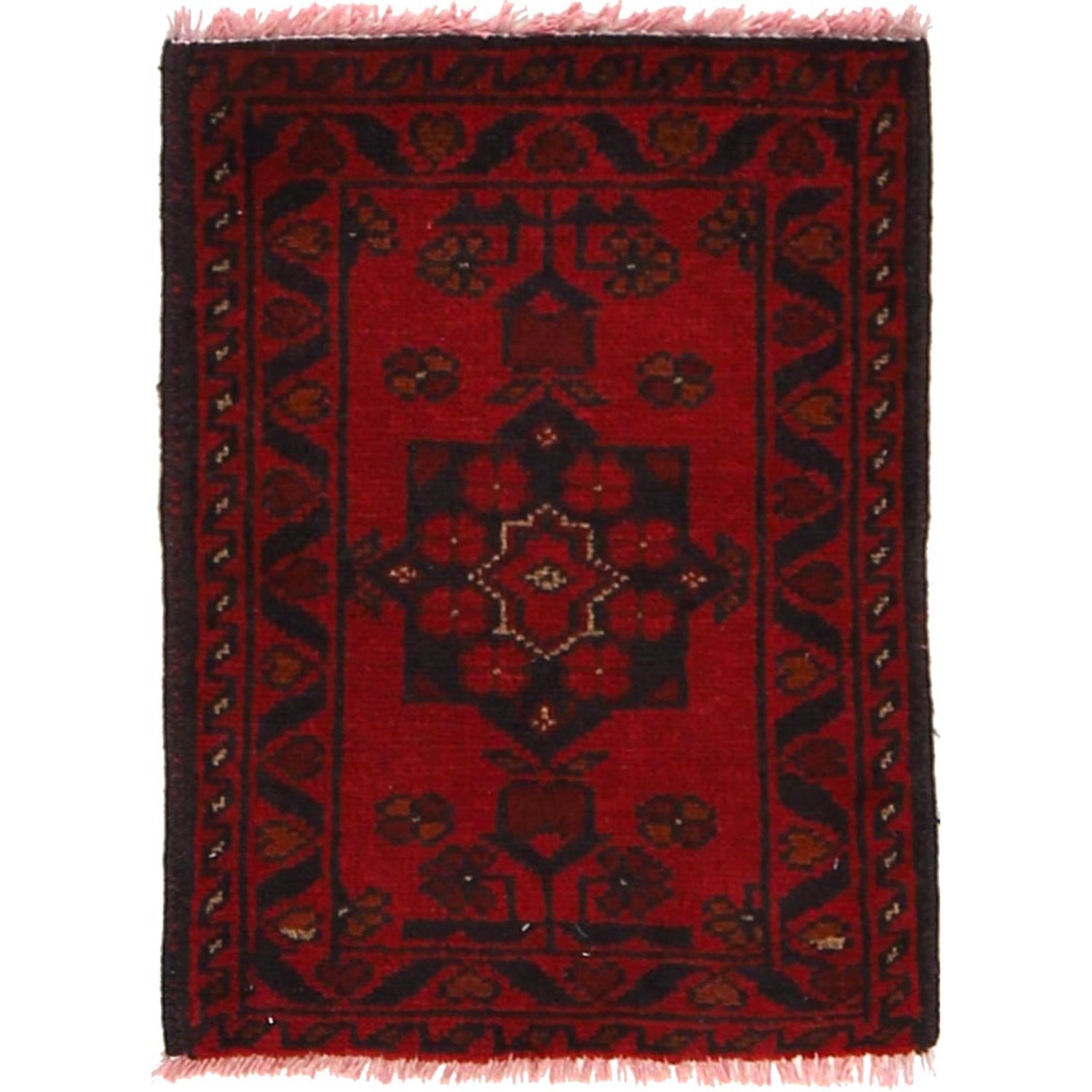 Handmade Wool Doormat Red Floral