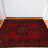 Handmade Wool Doormat Red Floral