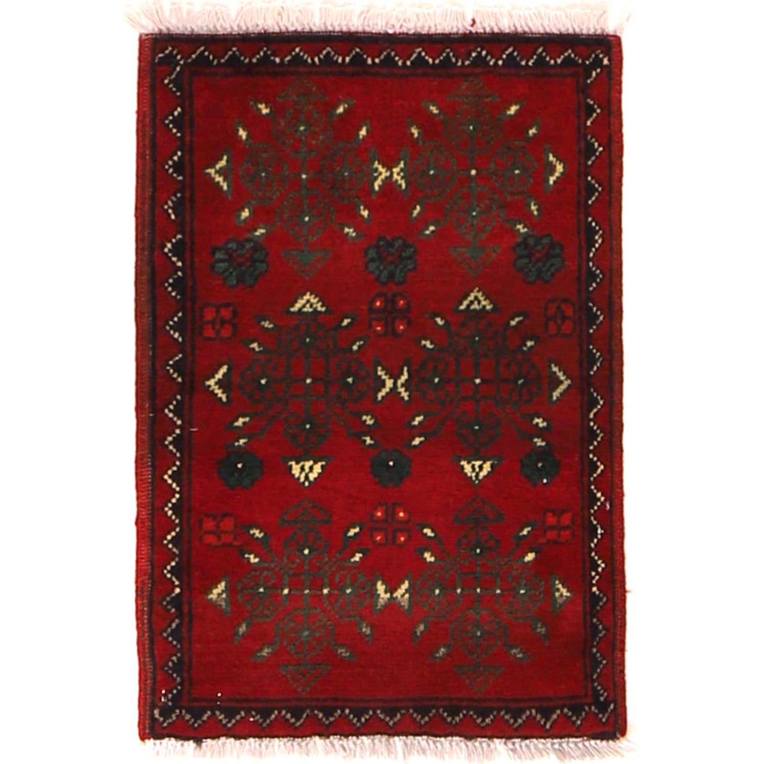 Handmade Wool Doormat Red Floral