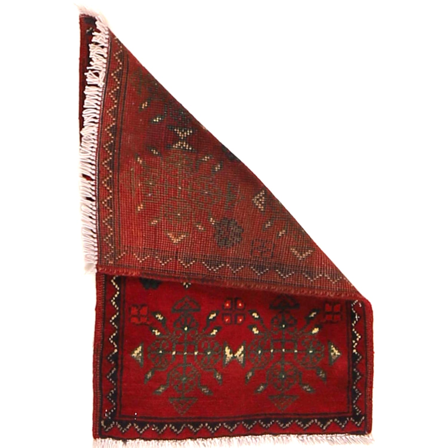 Handmade Wool Doormat Red Floral