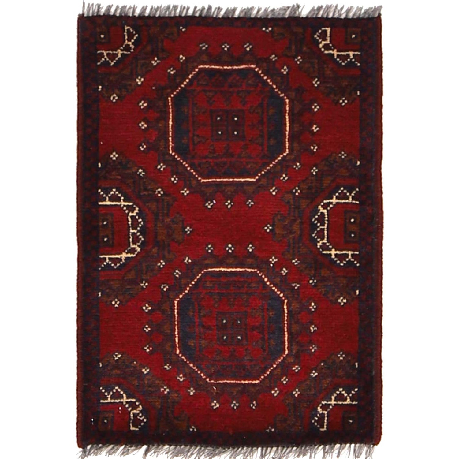Handmade Wool Doormat Red Floral