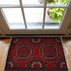 Handmade Wool Doormat Red Floral