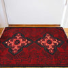 Handmade Wool Doormat Red Floral