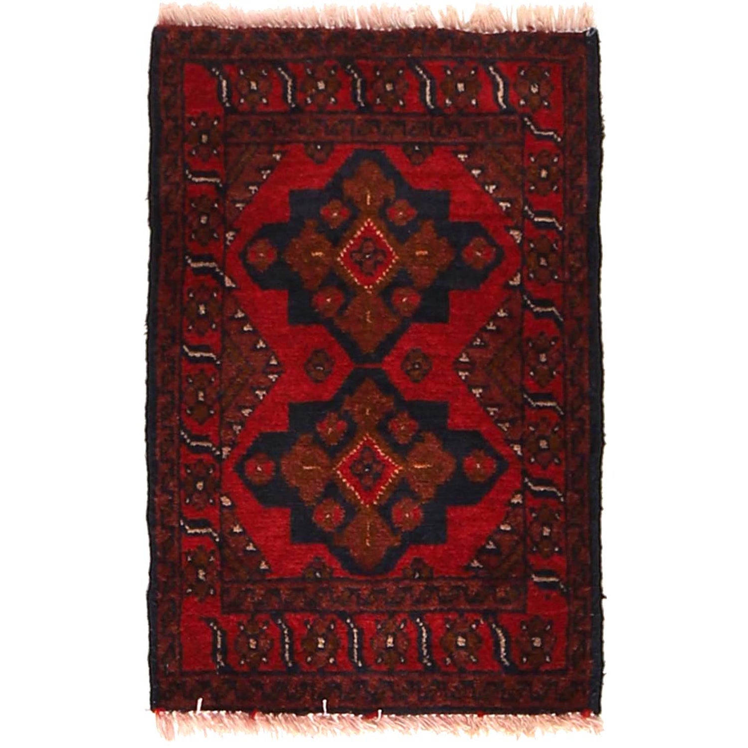 Handmade Wool Doormat Red Floral