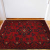 Handmade Wool Doormat Red Floral