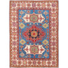 Kazak Rug Handmade Blue Medallion 4x7 ft