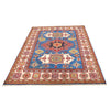 Kazak Rug Handmade Blue Medallion 4x7 ft