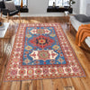 Kazak Rug Handmade Blue Medallion 4x7 ft