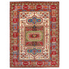 Kazak Rug Handmade Beige Medallion 4x7 ft