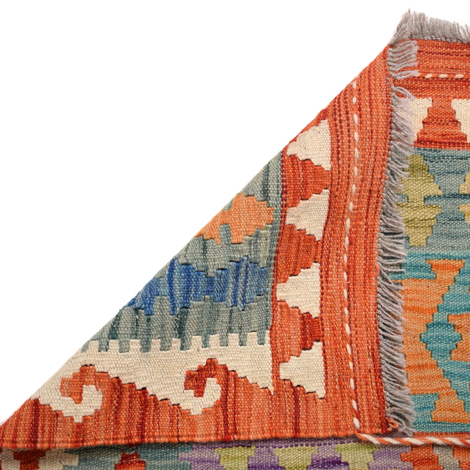 Handmade Multi Kilim Geometric 10' Runner