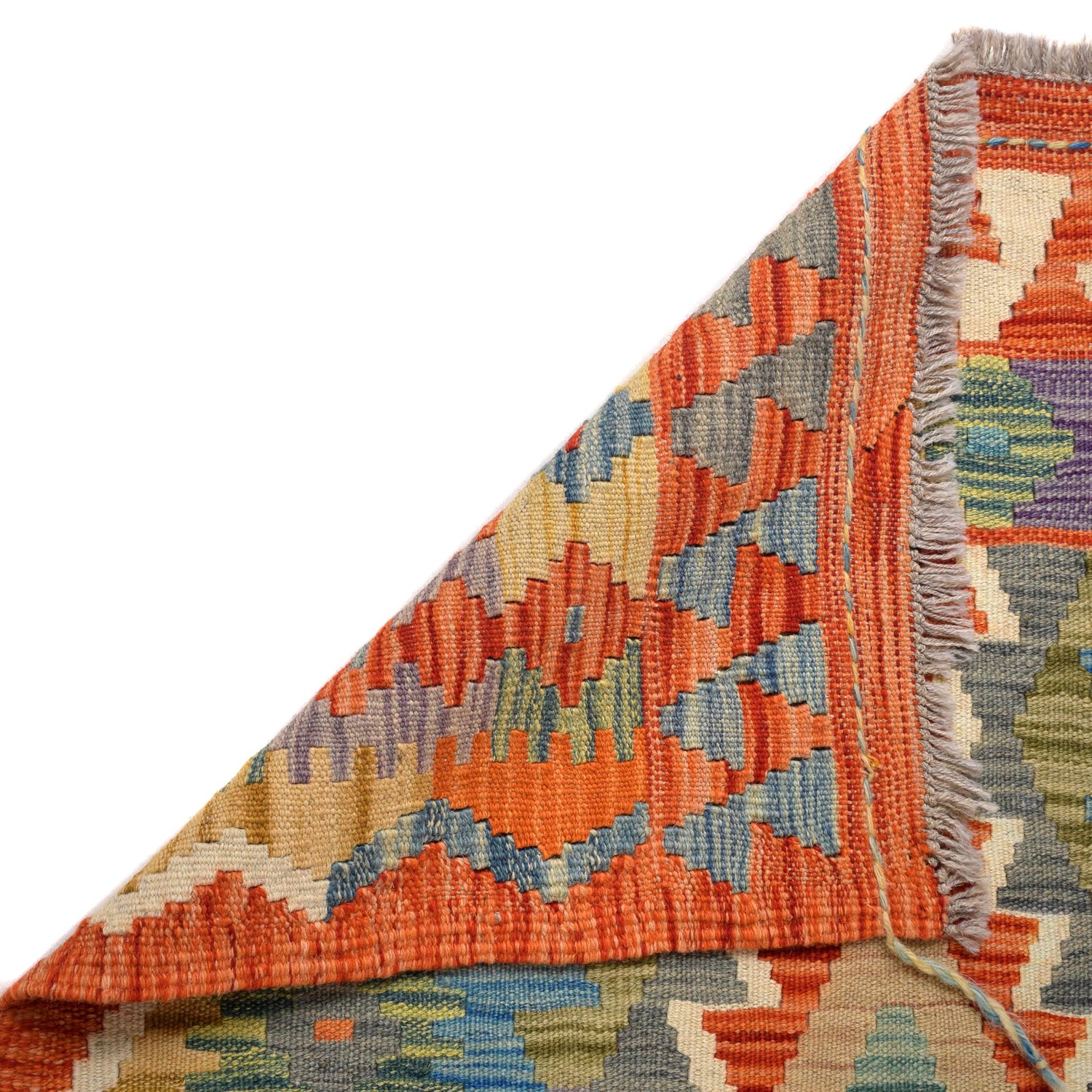 Handmade Multi Kilim Geometric 10' Runner