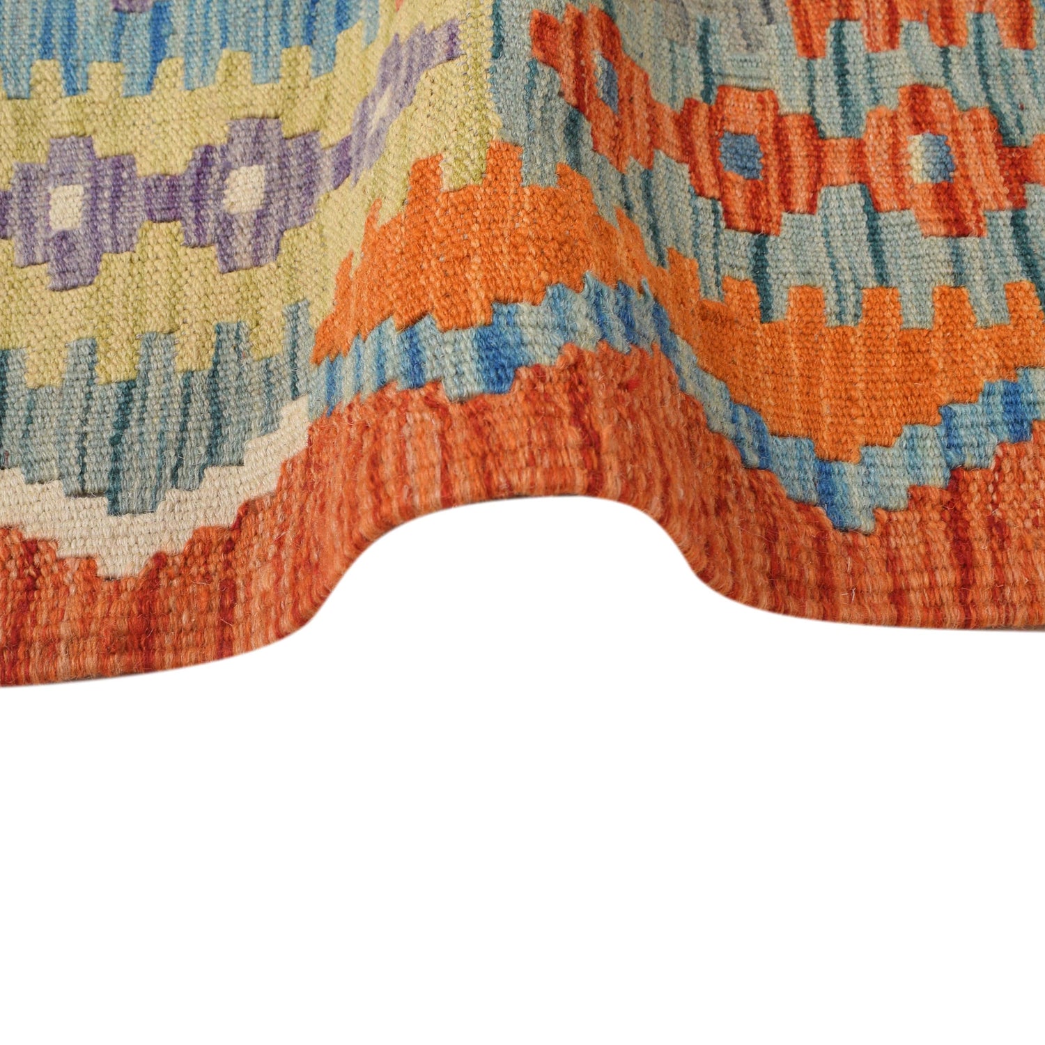 Handmade Multi Kilim Geometric 10' Runner