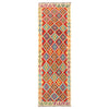 Handmade Multi Kilim Geometric 10' Runner