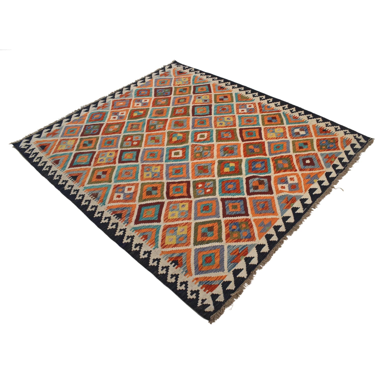 Handmade Multi Kilim Geometric 4x7 ft