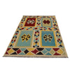 Hand-Knotted Multi Geometric Vegetable Kilim Area Rug – 4' 4" x 6' 3" ft (133 x 190 cm) | SKU: W31593