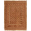 Nakhunak Kilim Area Rug Handmade Yellow Geometric 4x6 ft