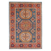 Kazak Rug Handmade Blue Medallion 4x6 ft