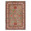 Kazak Rug Handmade Gray Medallion 4x7 ft